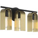 U Turn 3 Light 18 inch Matte Black Vanity Light Wall Light